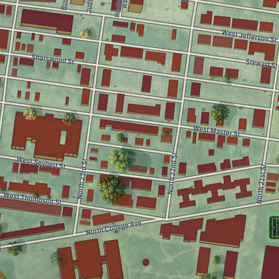 Close-up of the map of Sharswood, Pennsylvania print showing street and building detail