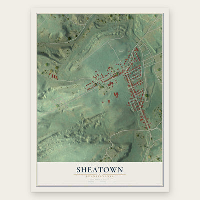 Sheatown, Pennsylvania map print, the full design