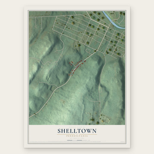 Shelltown, Pennsylvania map print, the full design