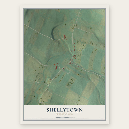 Shellytown, Pennsylvania map print, the full design