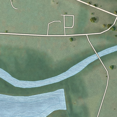 Second close-up of the map of Shelocta, Pennsylvania print showing more streets and buildings