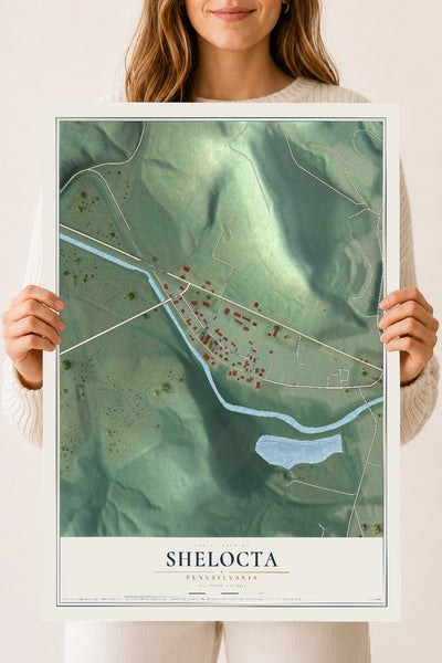 Map of Shelocta, Pennsylvania, 18 x 24 inch unframed archival matte print