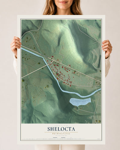 Map of Shelocta, Pennsylvania, 24 x 36 inch unframed archival matte print