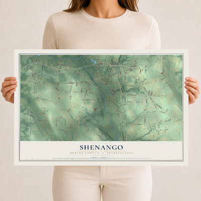 Map of Shenango, Mercer County, Pennsylvania, 12 x 18 inch unframed archival matte print