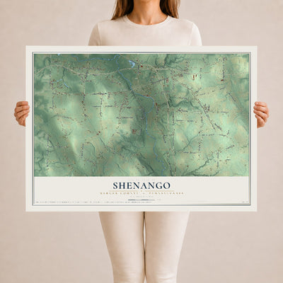 Map of Shenango, Mercer County, Pennsylvania, 24 x 36 inch unframed archival matte print