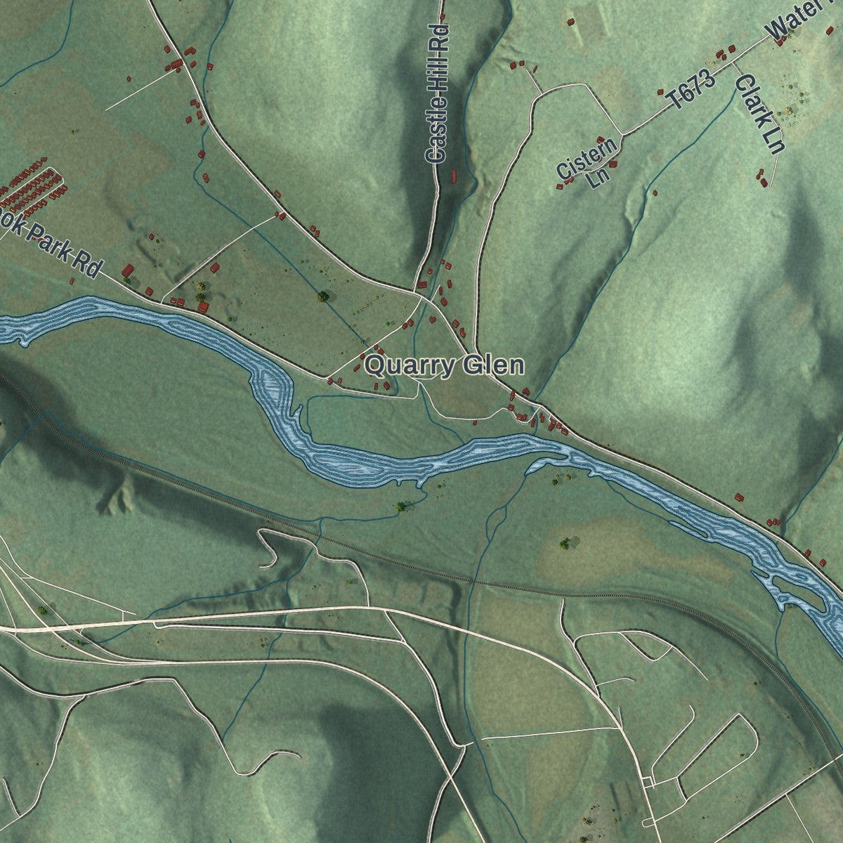 Second close-up of the map of Sheshequin, Pennsylvania print showing more streets and buildings