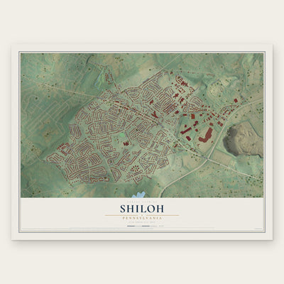 Shiloh, Pennsylvania map print, the full design