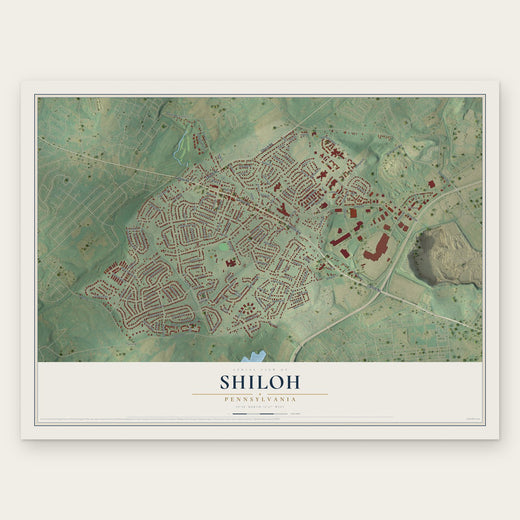 Shiloh, Pennsylvania map print, the full design