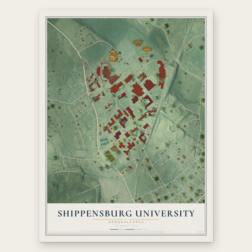 Shippensburg University, Pennsylvania map print, the full design