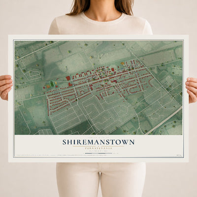 Map of Shiremanstown, Pennsylvania, 18 x 24 inch unframed archival matte print
