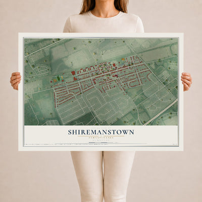 Map of Shiremanstown, Pennsylvania, 24 x 36 inch unframed archival matte print