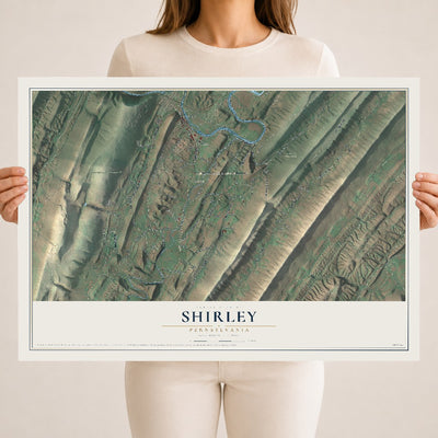 Map of Shirley, Pennsylvania, 18 x 24 inch unframed archival matte print