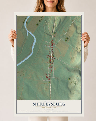 Map of Shirleysburg, Pennsylvania, 24 x 36 inch unframed archival matte print