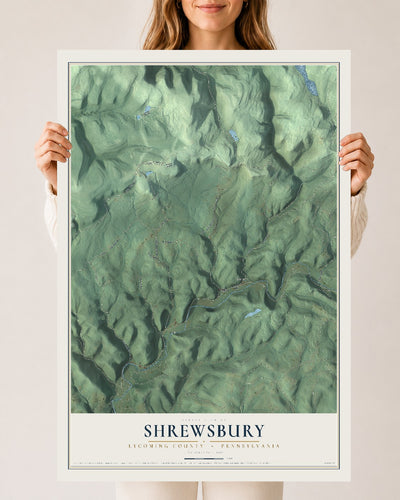Map of Shrewsbury, Lycoming County, Pennsylvania, 24 x 36 inch unframed archival matte print