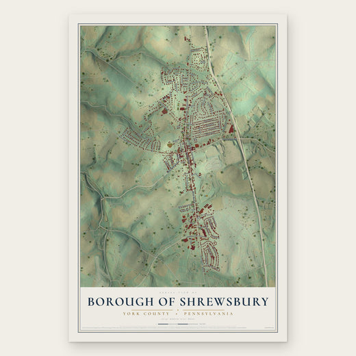Borough of Shrewsbury, York County, Pennsylvania map print, the full design