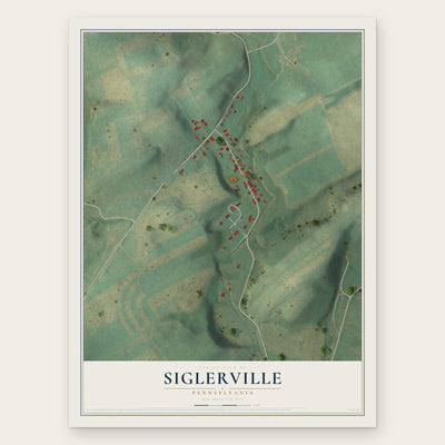 Siglerville, Pennsylvania map print, the full design
