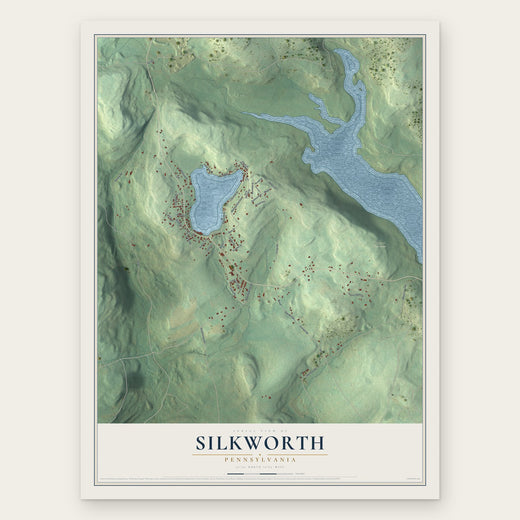 Silkworth, Pennsylvania map print, the full design