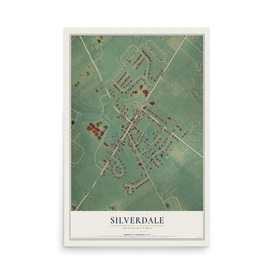 Map of Silverdale, Pennsylvania, 12 x 18 inch unframed archival matte print