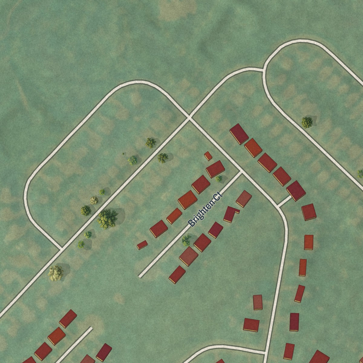 Second close-up of the map of Silverdale, Pennsylvania print showing more streets and buildings