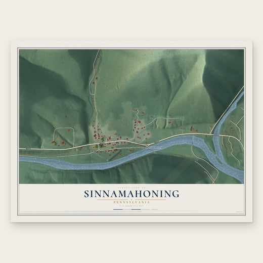 Sinnamahoning, Pennsylvania map print, the full design