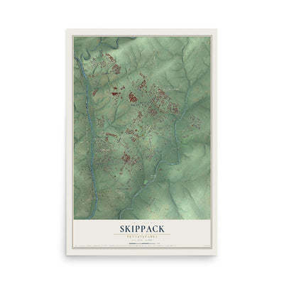 Map of Skippack, Pennsylvania, 12 x 18 inch unframed archival matte print