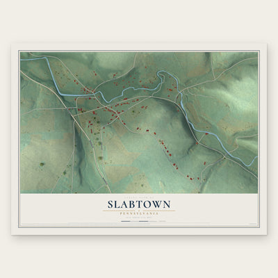 Slabtown, Pennsylvania map print, the full design