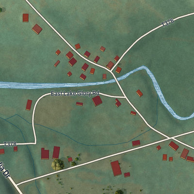 Close-up of the map of Slabtown, Pennsylvania print showing street and building detail