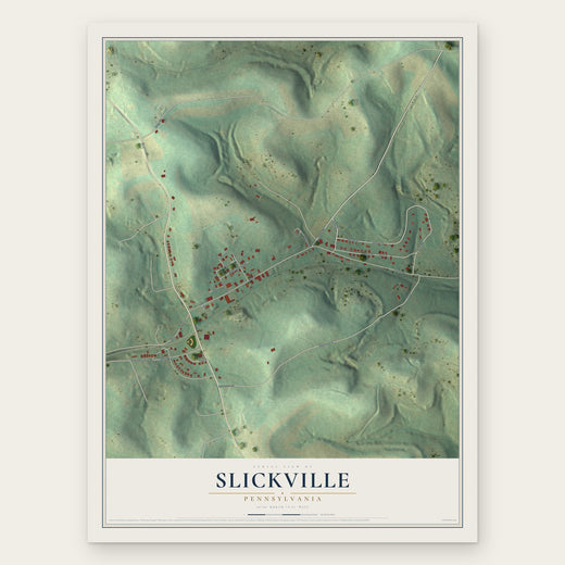 Slickville, Pennsylvania map print, the full design
