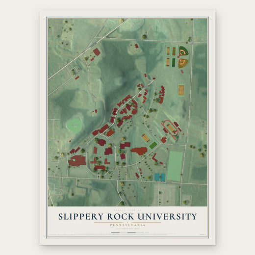 Slippery Rock University, Pennsylvania map print, the full design