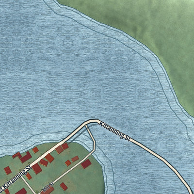 Close-up of the map of Smicksburg, Pennsylvania print showing street and building detail