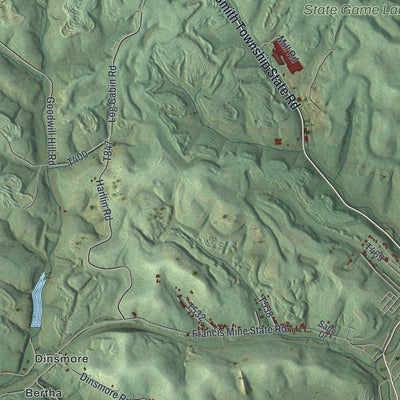 Close-up of the map of Smith, Pennsylvania print showing street and building detail