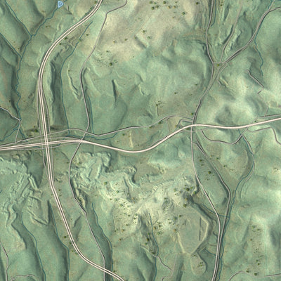 Second close-up of the map of Smith, Pennsylvania print showing more streets and buildings