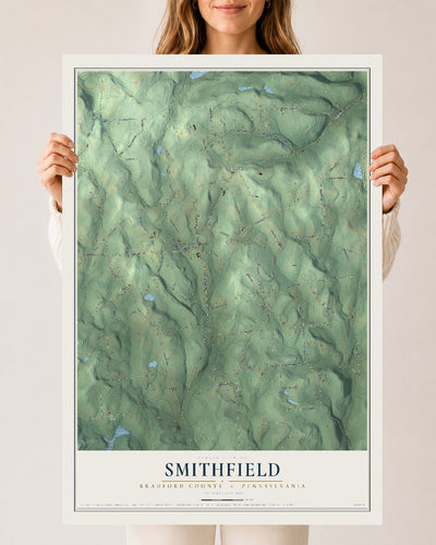 Map of Smithfield, Bradford County, Pennsylvania, 24 x 36 inch unframed archival matte print