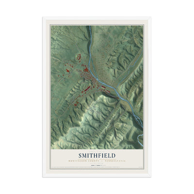 Map of Smithfield, Huntingdon County, Pennsylvania, 12 x 18 inch print in a white wood frame