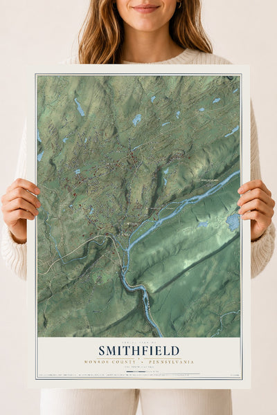 Map of Smithfield, Monroe County, Pennsylvania, 18 x 24 inch unframed archival matte print