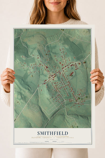 Map of Smithfield, Fayette County, Pennsylvania, 18 x 24 inch unframed archival matte print