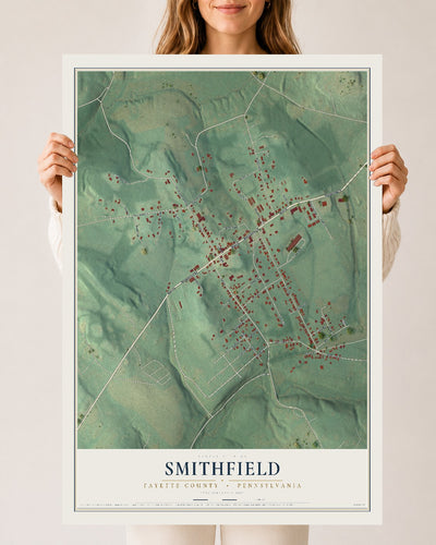Map of Smithfield, Fayette County, Pennsylvania, 24 x 36 inch unframed archival matte print