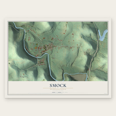 Smock, Pennsylvania map print, the full design