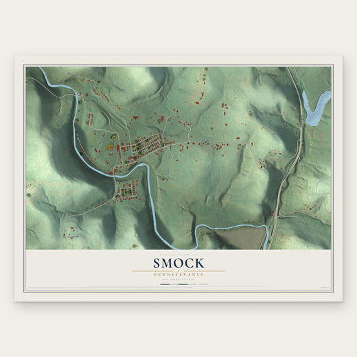 Smock, Pennsylvania map print, the full design