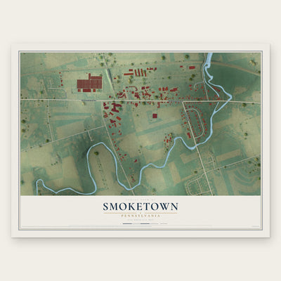 Smoketown, Pennsylvania map print, the full design