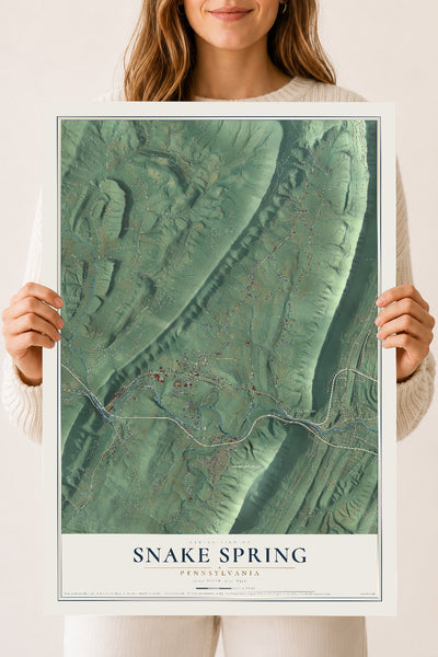 Map of Snake Spring, Pennsylvania, 18 x 24 inch unframed archival matte print