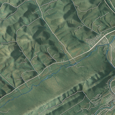 Second close-up of the map of Snow Shoe, Centre County, Pennsylvania print showing more streets and buildings