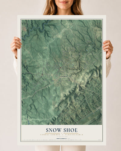 Map of Snow Shoe, Centre County, Pennsylvania, 24 x 36 inch unframed archival matte print