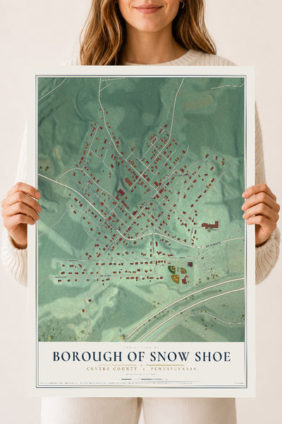 Map of the Borough of Snow Shoe, Centre County, Pennsylvania, 18 x 24 inch unframed archival matte print