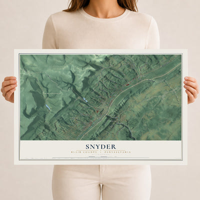 Map of Snyder, Blair County, Pennsylvania, 12 x 18 inch unframed archival matte print