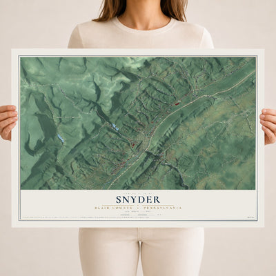 Map of Snyder, Blair County, Pennsylvania, 18 x 24 inch unframed archival matte print