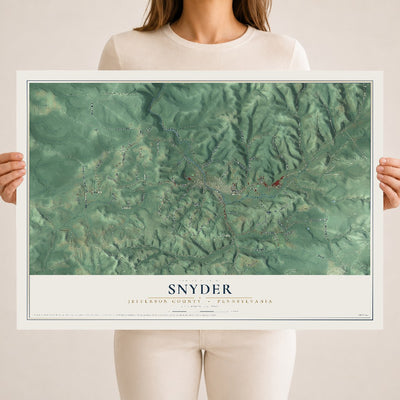Map of Snyder, Jefferson County, Pennsylvania, 18 x 24 inch unframed archival matte print