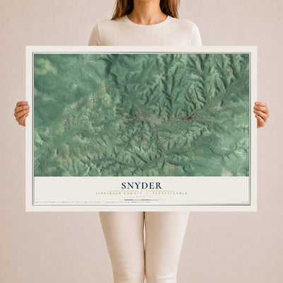 Map of Snyder, Jefferson County, Pennsylvania, 24 x 36 inch unframed archival matte print