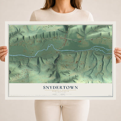 Map of Snydertown, Pennsylvania, 18 x 24 inch unframed archival matte print