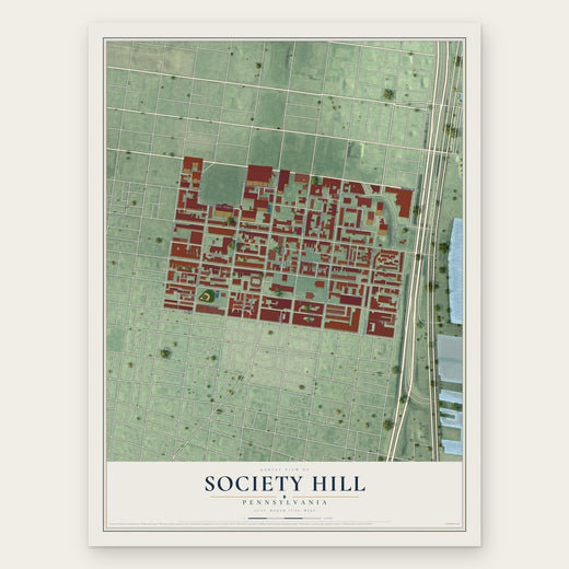Society Hill, Pennsylvania map print, the full design